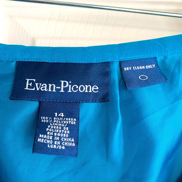 Blue silk skirt Evan-Picone size 14 - Picture 4 of 7
